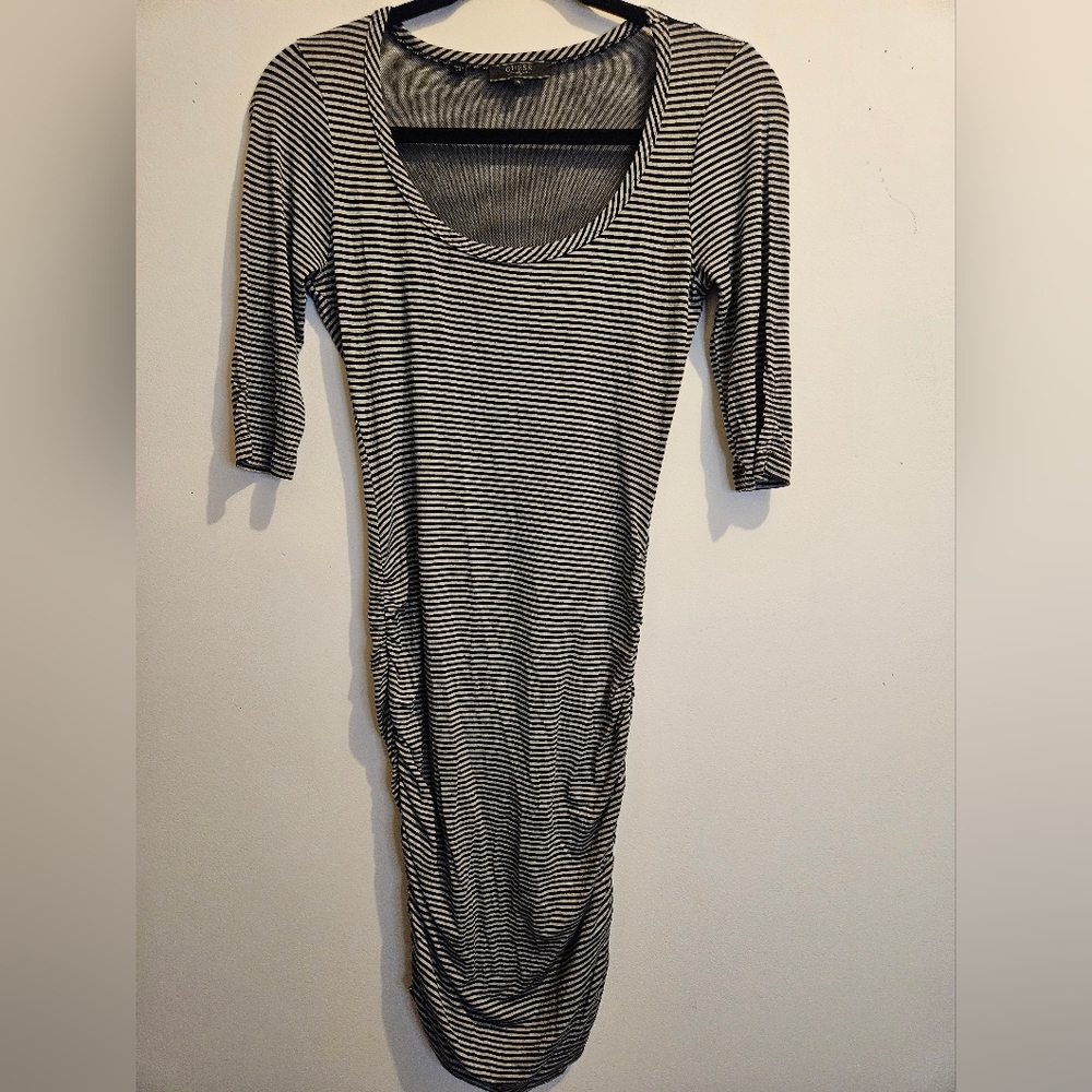 Guess Women's Pull Over Black & Gray Stretch Dress Size S #W-405